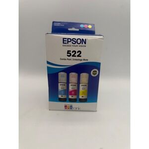 Epson 522 Ink Combo Pack Unisex OS Multi New T522520-CP EcoTank CMY